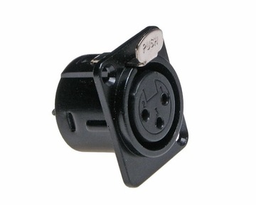 GNIAZDO XL93 MIKROFONOWE 3PIN CZARNE MONTAŻ DO OBU