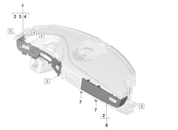 LIŠTA ZDOBENÁ DESKY ROZDĚLOVACÍ PORSCHE TAYCAN 9J1854397A5Q0