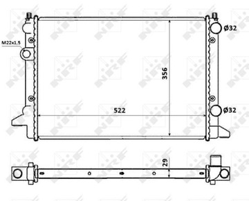 CHLADIČ VODY 54695 NRF VW PASSAT B3/B4