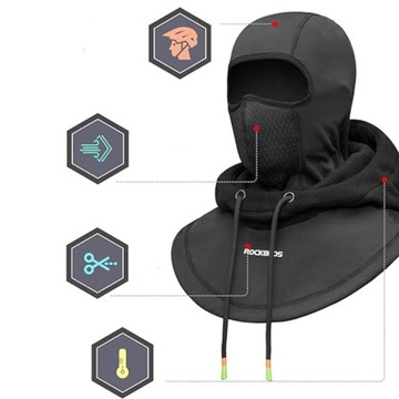 ROCKBROS KOMINIARKA NARCIARSKA WIATROSZCZELNA KAPTUR MOTOCYKLOWA ROWEROWA