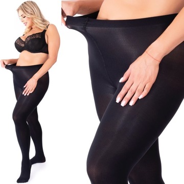 Rajstopy PLUS SIZE mikrofibra 70 DEN kruczo czarne VERA70 kryjące fenome