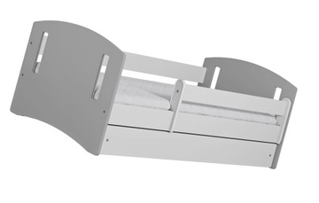 ŁÓŻKO JEDNOOSOBOWE DZIECIĘCE 80X180 SZARE MATERAC