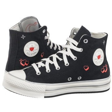 Buty Trampki Damskie Converse CTAS Eva Lift Hi Black/Vintage Czarne