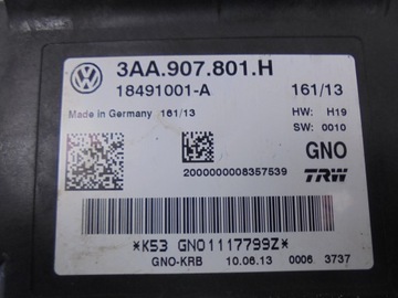 MODUL ŘÍZENÍ BRZDY RUČNÍ 3AA907801H VW PASSAT B7 2.0 TDI