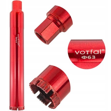 WIERTŁO KORONOWE DIAMENTOWE DO BETONU 63 x 450mm WIERTNICA OTWORNICA