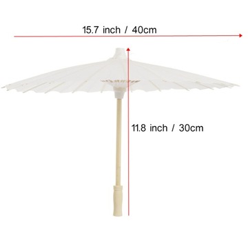 PARASOLKA Z BIAŁEGO PAPIERU 40CM DEKORACJA NA PRZYJĘCIA