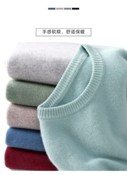 19 Colors Men Cashmere Sweater O-Neck Cold Resista