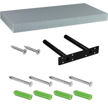 ПОЛКА НАСТЕННАЯ ПОДВЕСНАЯ СЕРЕБРЯНО-СЕРАЯ VOLATO 50 СМ