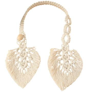 UCHWYTY DO ZASŁON OKIENNYCH, WIĄZKI DO FARMHOUSE, TKANE LIŚCIE, LINKA PLECIONA