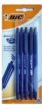 Długopis BiC Round Stic Clic niebieski 5 szt. 1 mm