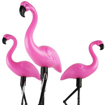 ZESTAW FLAMINGI SOLARNE 3 SZT FLAMING LED LAMPKA WBIJANA OGRODOWA OGRÓD