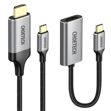 CHOETECH SZYBKI MOCNY KABEL ADAPTER PRZEJŚCIÓWKA USB-C DO HDMI 2.0 PRZEWÓD