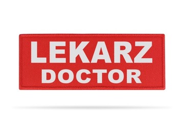 NASZYWKA NAPIS ODBLASKOWY LEKARZ DOCTOR - 13x5cm