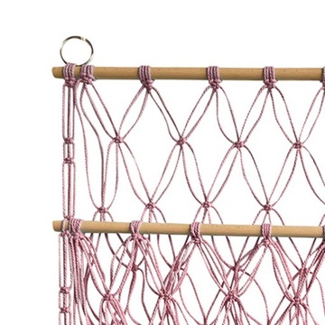 Гамак для хранения мягких игрушек Macrame Mesh Мягкий подвесной органайзер розовый
