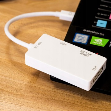 AUDA Adapter mini DisplayPort DP do HDMI VGA DVI