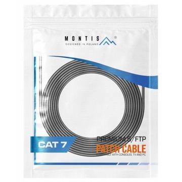 КАБЕЛЬ LAN ЗОЛОТАЯ МЕДЬ + SFTP CAT7, 10 м, патч-корд RJ45, 7 ETHERNET