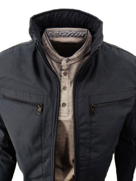 МУЖСКАЯ ПЕРЕХОДНАЯ КУРТКА ПРОСТОГО ТЕМНО-СИНЕГО ЦВЕТА ПРЯМАЯ 2468 XL