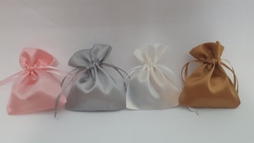 Белая атласная сумка для украшений с ПРИНТОМ ЛОГОТИПА