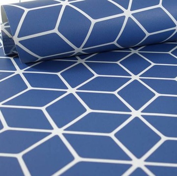Tapeta GEOMETRYCZNA kostki GRANATOWA ekologiczna