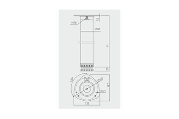 НОЖКИ МЕБЕЛЬНЫЕ НОЖКА ДЛЯ СТОЛА РЕГУЛИРУЕМАЯ ЧЕРНАЯ 710ММ 4 ШТ.