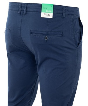 SPODNIE MATERIAŁOWE NIEBIESKIE BAWEŁNIANE LETNIE Z ELASTANEM CHINOSY W46(29