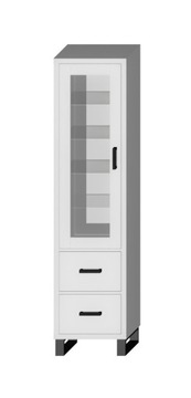 Witryna SARA LOFT 1D2SZ 52 wysoka metal - biel