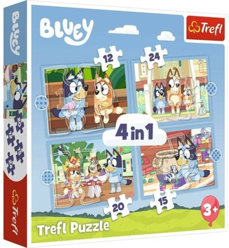 Puzzle 4w1 Bluey i świat 34637 Trefl