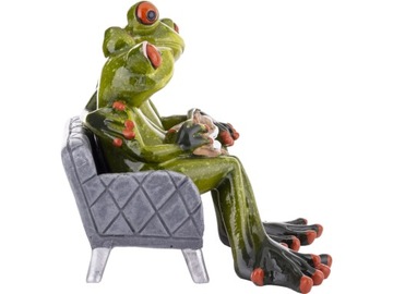 Ozdobna Figurka 12 x 10,5 x 12 cm - Żaby z kotem