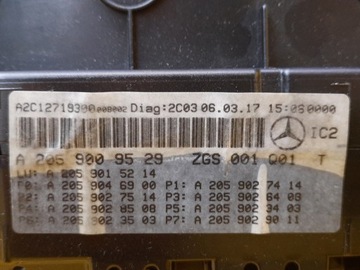 MERCEDES W205 W253 PŘÍSTROJOVÁ DESKA BUDÍKY A2059009529