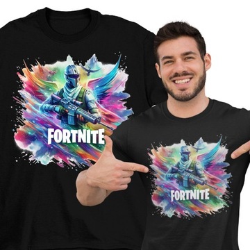 T-SHIRT MĘSKA KOSZULKA Z NADRUKIEM FORTNITE FARBA PREZENT ROZM. S