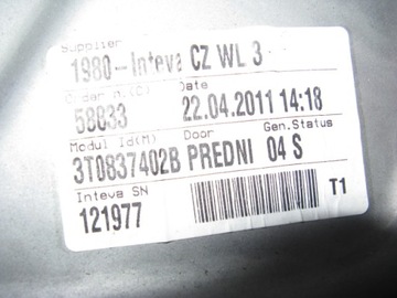 MECHANIZMUS OKNO PRAVÝ PŘEDNÍ SKODA SUPERB II