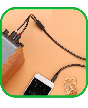 Кабель Аудиокабель JACK 3,5 мм 2x RCA Chinch STEREO 3M HQ Позолоченный