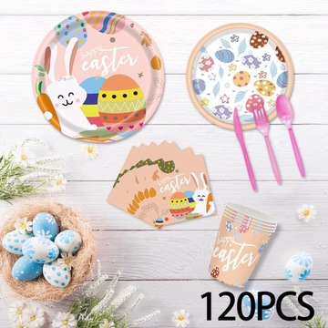 24 комплекта пасхальной посуды размером 7 дюймов.