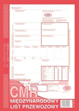 DRUK CMR 800-2N (1+4) LIST PRZEWOZOWY NUMEROWANY