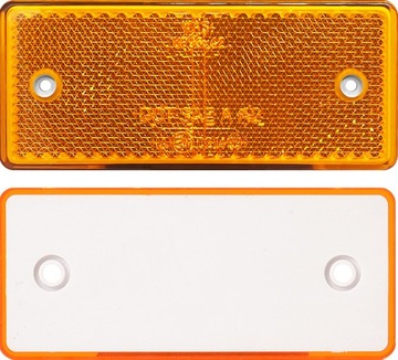 ODBLASK PROSTOKĄTNY Z OTWORAMI NA ŚRUBY POMARAŃCZOWY TRWAŁY WAŚ