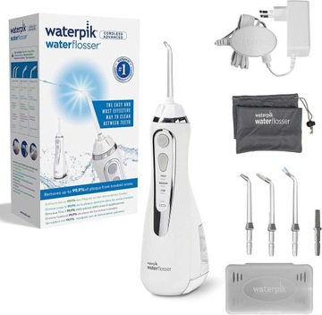 WATERPIK WP-560 БЕЛЫЙ АККУМУЛЯТОРНЫЙ СТОМАТОЛОГИЧЕСКИЙ ИРИРГАТ + 4 насадки