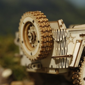 Robotime - wojskowy Jeep - mechaniczne puzzle 3D