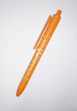 Музыкальная ручка с нотами - оранжевая