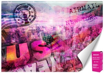 Foto Tapeta New York Miasto Flaga do Salonu +KLEJ