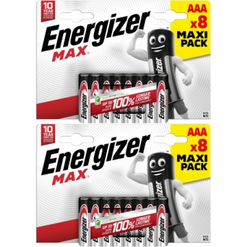 16x Bateria ENERGIZER Max LR03 AAA R3 E92 1,5V