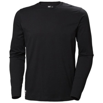 Koszulka męska bawełniana Helly Hansen Manchester Longsleeve - Czarna L