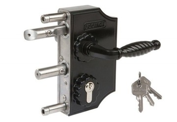 ZAMEK OZDOBNY LAKQ LOCINOX DO FURTEK Z KLAMKĄ NA PROFIL 40MM CZARNY RAL9005