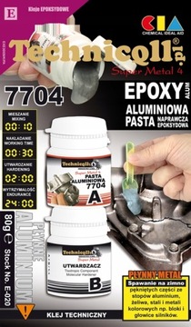KLEJ PŁYNNY METAL ALUMINIUM A+B PĘKNIETE MISKI 80G