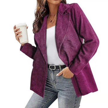 Spring Autumn Women Casual Corduroy Long Shirt Jac