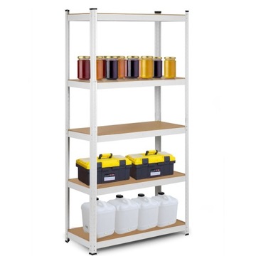 METALOWY REGAŁ MAGAZYNOWY GARAŻOWY 180x90x30cm 5 PÓŁEK 875 KG METAL MDF