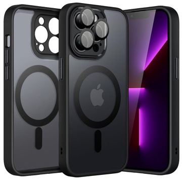 ETUI CASE DO IPHONE 13 PRO - CZARNE MATOWE PANCERNE OCHRONA APARATÓW