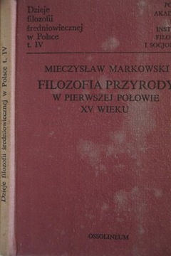 FILOZOFIA PRZYRODY w PIERWSZEJ POŁOWIE XV wieku