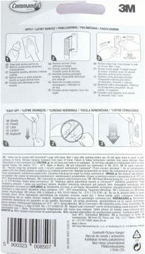 САМОКЛЕЯЩИЙСЯ КРЮЧОК 3M COMMAND ДЛЯ РАМКИ ДЛЯ КАРТИН С РУЧКОЙ 1,8 КГ _ 17040