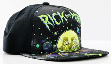 Czapka z prostym daszkiem męska Rick and Morty SNAPBACK 55-60cm czarna HAFT