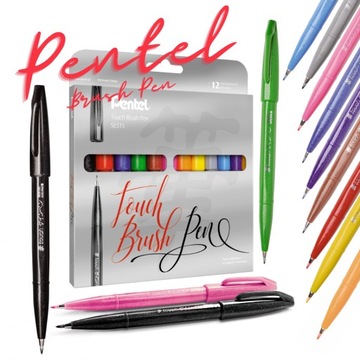 Pisak do kaligrafii PENTEL SES15 Brush Pen Zestaw SES15C-ST12 op.12